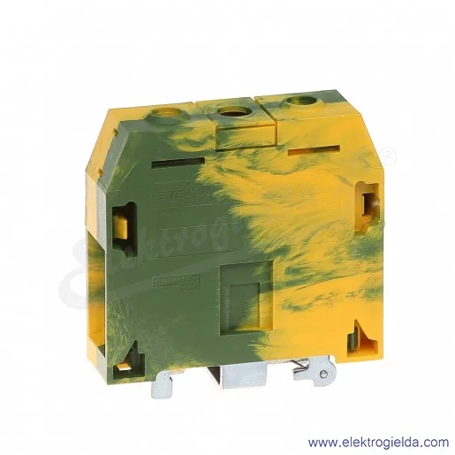 Złączka ZS70-PE przelotowa ochronna z zaciskami śrubowymi 16-70mm2; szerokość 22mm; żółto-zielona