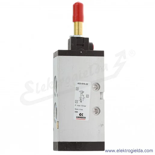 Zawór rozdzielający elektromagnetyczny 433-015-22, 3/2 NC, monostabilny, G3/8, 2.5-10 Bar, 1800 l/min, bez cewki Zawór rozdzielający elektromagnetyczny 433-015-22, 3/2 NC, monostabilny, G3/8, 2.5-10 Bar, 1800 l/min, bez cewki