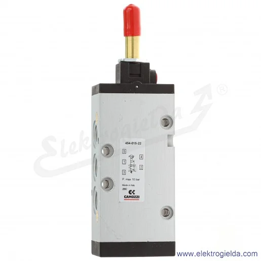 Zawór rozdzielający elektromagnetyczny 454-015-22, 5/2 monostabilny, G1/4, 2.5-10 Bar, 1250 l/min, bez cewki Zawór rozdzielający elektromagnetyczny 454-015-22, 5/2 monostabilny, G1/4, 2.5-10 Bar, 1250 l/min, bez cewki