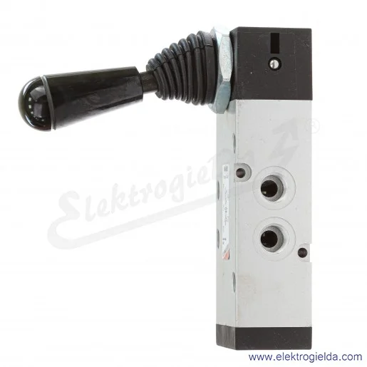 Zawór rozdzielający ręczny 454-905, 5/2 monostabilny, G1/4, element sterujący dźwignia, -0.9-10 Bar, 1250 l/min Zawór rozdzielający ręczny 454-905, 5/2 monostabilny, G1/4, element sterujący dźwignia, -0.9-10 Bar, 1250 l/min