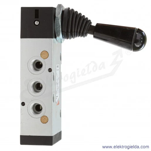 Zawór rozdzielający ręczny 454-905, 5/2 monostabilny, G1/4, element sterujący dźwignia, -0.9-10 Bar, 1250 l/min Zawór rozdzielający ręczny 454-905, 5/2 monostabilny, G1/4, element sterujący dźwignia, -0.9-10 Bar, 1250 l/min