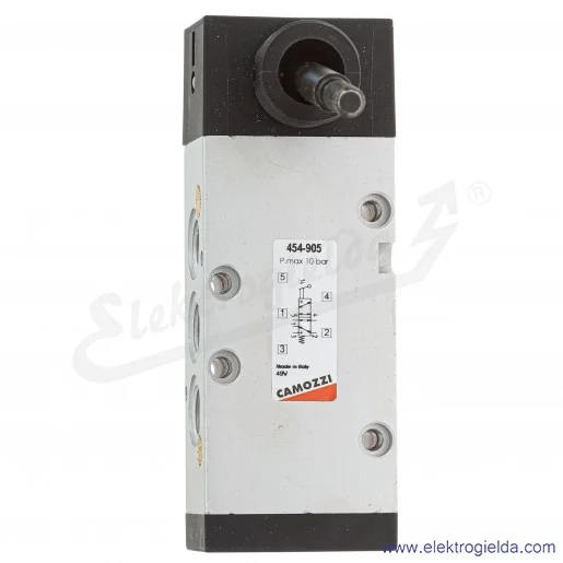 Zawór rozdzielający ręczny 454-905, 5/2 monostabilny, G1/4, element sterujący dźwignia, -0.9-10 Bar, 1250 l/min Zawór rozdzielający ręczny 454-905, 5/2 monostabilny, G1/4, element sterujący dźwignia, -0.9-10 Bar, 1250 l/min