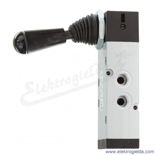 Zawór rozdzielający ręczny 454-900, 5/2 bistabilny, G1/4, element sterujący dźwignia, -0.9-10 Bar, 1250 l/min Zawór rozdzielający ręczny 454-900, 5/2 bistabilny, G1/4, element sterujący dźwignia, -0.9-10 Bar, 1250 l/min