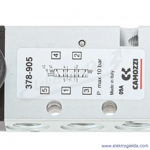 Zawór rozdzielający ręczny 378-905, 5/3 w pozycji środkowej odpowietrzony, G1/8, element wykonawczy dźwignia, -0.9-10 Bar, 500 l Zawór rozdzielający ręczny 378-905, 5/3 w pozycji środkowej odpowietrzony, G1/8, element wykonawczy dźwignia, -0.9-10 Bar, 500 l