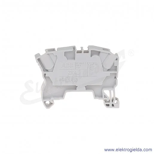 Złączka ZK4 przelotowa z zaciskami sprężynowymi 0,5-4mm2; szerokość 6mm; szara Złączka ZK4 przelotowa z zaciskami sprężynowymi 0,5-4mm2; szerokość 6mm; szara