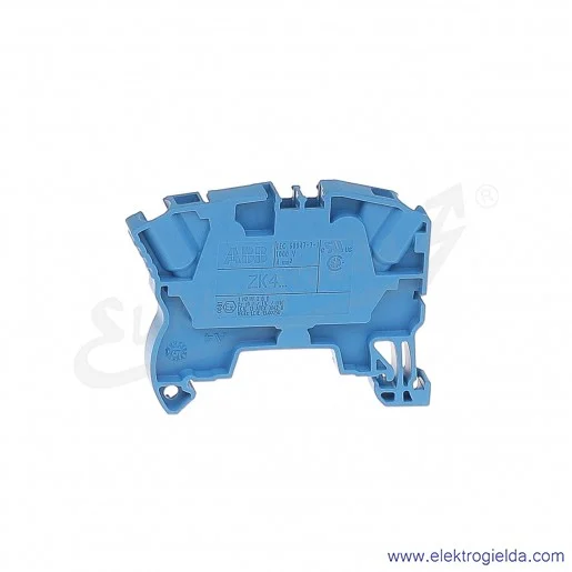 Złączka ZK4-BL przelotowa z zaciskami sprężynowymi 0,5-4mm2; szerokość 6mm; niebieska Złączka ZK4-BL przelotowa z zaciskami sprężynowymi 0,5-4mm2; szerokość 6mm; niebieska
