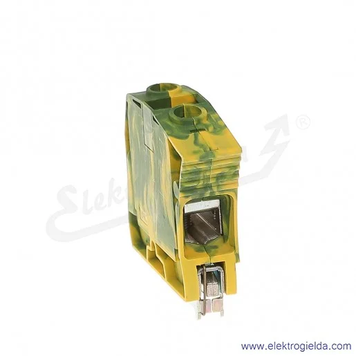 Złączka ZS35-PE przelotowa ochronna z zaciskami śrubowymi 6-35mm2; szerokość 16mm; żółto-zielona Złączka ZS35-PE przelotowa ochronna z zaciskami śrubowymi 6-35mm2; szerokość 16mm; żółto-zielona