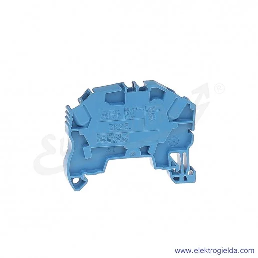 Złączka ZK2,5-BL przelotowa z zaciskami sprężynowymi 0,2-2,5mm2; szerokość 5mm; niebieska Złączka ZK2,5-BL przelotowa z zaciskami sprężynowymi 0,2-2,5mm2; szerokość 5mm; niebieska