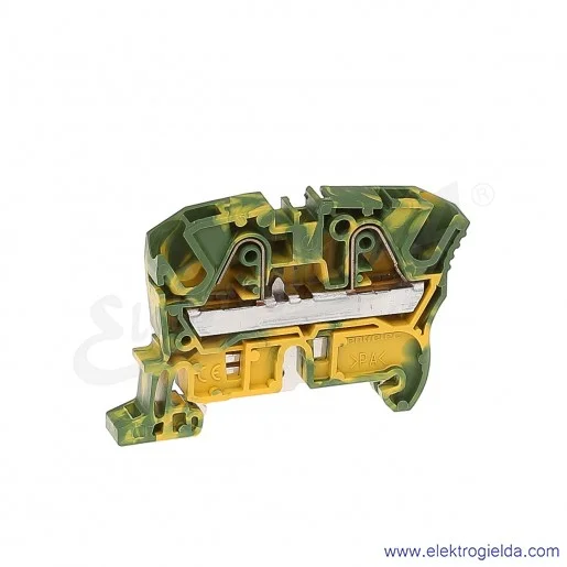 Złączka ZK6-PE przelotowa ochronna z zaciskami sprężynowymi 0,5-6mm2; szerokość 8mm; żółto-zielona Złączka ZK6-PE przelotowa ochronna z zaciskami sprężynowymi 0,5-6mm2; szerokość 8mm; żółto-zielona