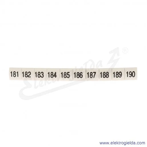 Oznacznik opisowy R34RR-02050203200, EZ-6B *181-190*, biały, 100szt Oznacznik opisowy R34RR-02050203200, EZ-6B *181-190*, biały, 100szt