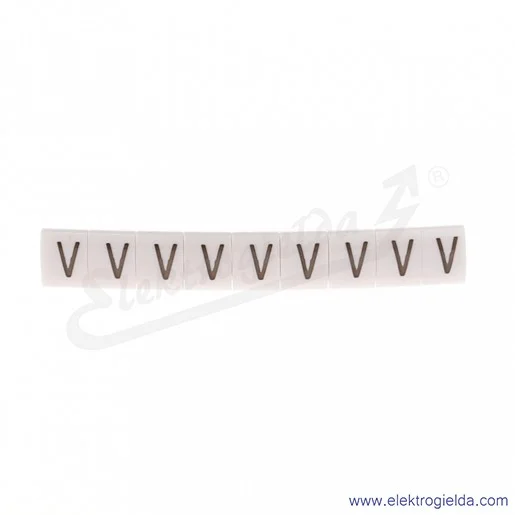 Oznacznik opisowy R34RR-02050407800, EZ-5B *V*, biały, 100szt Oznacznik opisowy R34RR-02050407800, EZ-5B *V*, biały, 100szt
