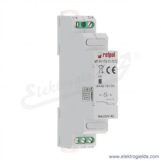 Przekaźnik elektromagnetyczny modułowy MT-PI-17S-11-1012 1P 12VDC Przekaźnik elektromagnetyczny modułowy MT-PI-17S-11-1012 1P 12VDC