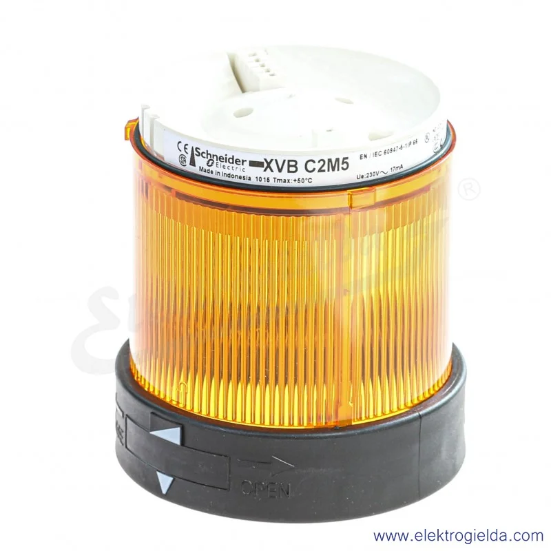 Kolumna sygnalizacyjna XVBC2M5, XVBC2M5, pomarańczowa LED, światło ciągłe 230VAC