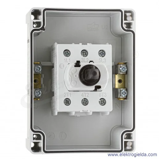 Rozłącznik w obudowie KEM 340U Y/R 3P 40A żółto-czerwony, IP66 Rozłącznik w obudowie KEM 340U Y/R 3P 40A żółto-czerwony, IP66