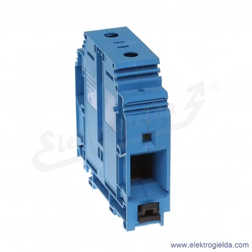 Złączka D150/31.D10N przelotowa z zaciskami śrubowymi 50-150mm2; szerokość 31mm; niebieska Złączka D150/31.D10N przelotowa z zaciskami śrubowymi 50-150mm2; szerokość 31mm; niebieska