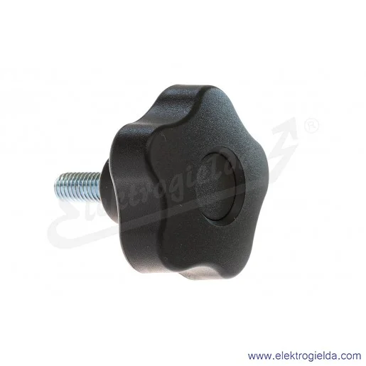 Pokrętło 69961-C9 VCT.50 P-M8X20 trzpień gwintowany ze stali ocynkowanej M8x20, czarne Pokrętło 69961-C9 VCT.50 P-M8X20 trzpień gwintowany ze stali ocynkowanej M8x20, czarne