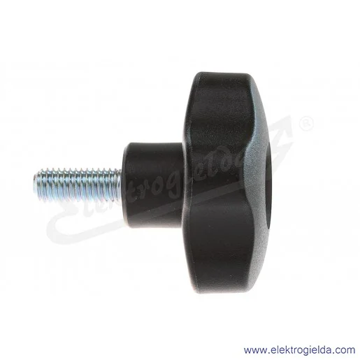 Pokrętło 69961-C9 VCT.50 P-M8X20 trzpień gwintowany ze stali ocynkowanej M8x20, czarne Pokrętło 69961-C9 VCT.50 P-M8X20 trzpień gwintowany ze stali ocynkowanej M8x20, czarne