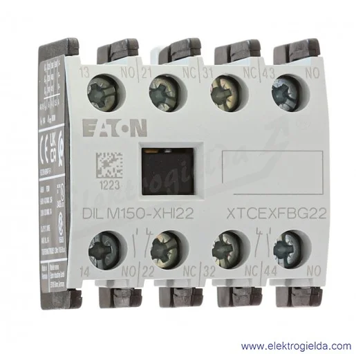 Styki pomocnicze DILM150-XHI22 czołowe 2NO+2NC do styczników DILM40-170 Styki pomocnicze DILM150-XHI22 czołowe 2NO+2NC do styczników DILM40-170