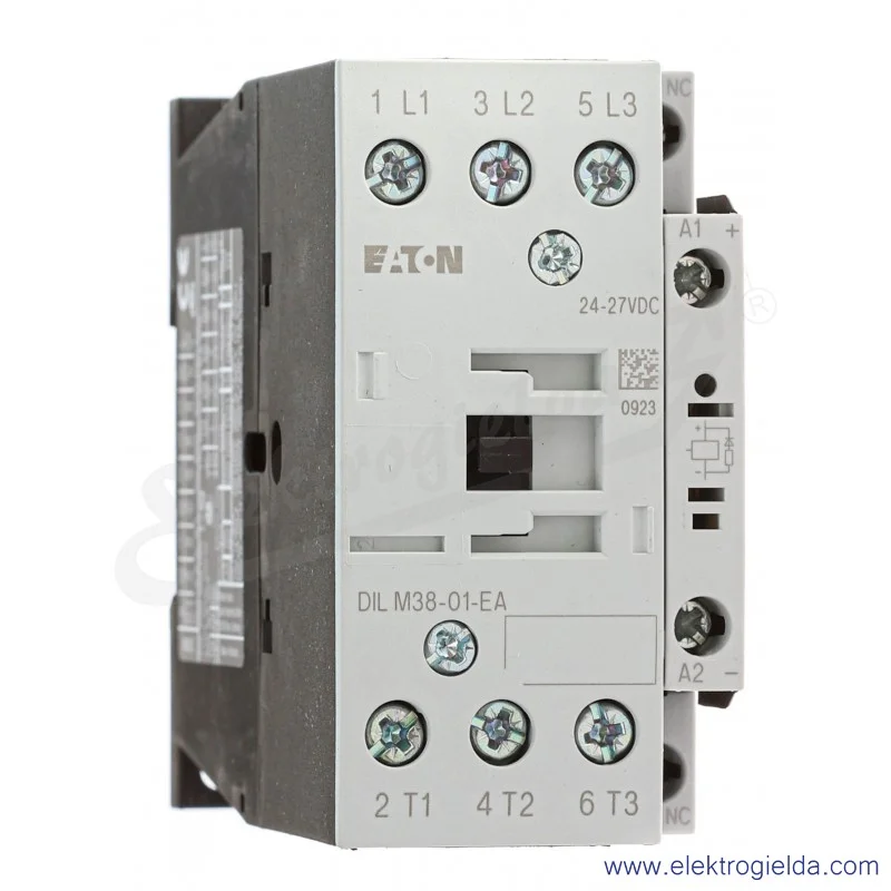 Stycznik mocy 190008 DILM38-01-EA(RDC24) 3P+1NC 18,5kW 38A Us 24VDC