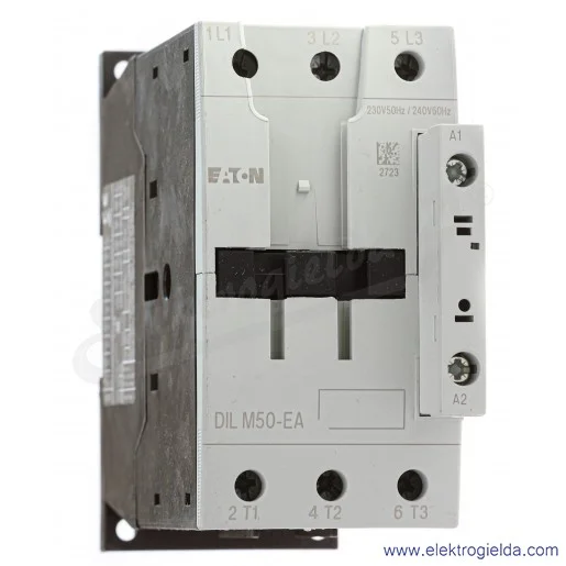 Stycznik DILM50-EA(230V50HZ,240V60HZ) 3P 22kW 50A Us 230VAC Stycznik DILM50-EA(230V50HZ,240V60HZ) 3P 22kW 50A Us 230VAC