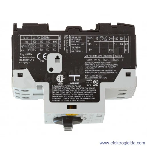 Wyłącznik silnikowy PKZM0-1,6-EA 3P 0,37kW 1-1,6A Wyłącznik silnikowy PKZM0-1,6-EA 3P 0,37kW 1-1,6A