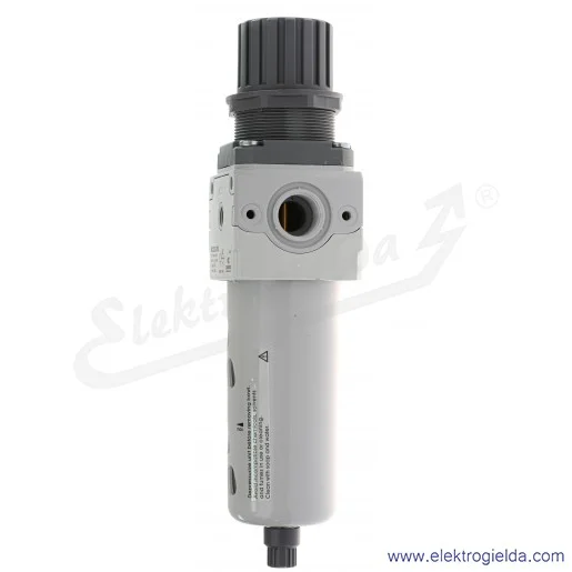 Filtroreduktor MC202-D00, G1/2, zakres regulacji 0.5-10 Bar, filtracja 25µm, przepływ 5250 l/min, ręczny spust kondenastu Filtroreduktor MC202-D00, G1/2, zakres regulacji 0.5-10 Bar, filtracja 25µm, przepływ 5250 l/min, ręczny spust kondenastu