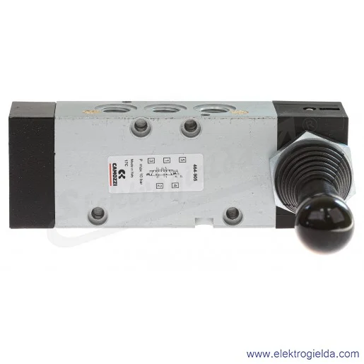 Zawór rozdzielający ręczny 464-905, 5/3 monostabilny, w pozycji środkowej zamknięty, G1/4, element sterujący dźwignia, -0.9-10 B Zawór rozdzielający ręczny 464-905, 5/3 monostabilny, w pozycji środkowej zamknięty, G1/4, element sterujący dźwignia, -0.9-10 B