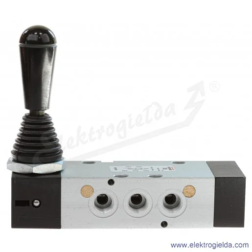 Zawór rozdzielający ręczny 464-905, 5/3 monostabilny, w pozycji środkowej zamknięty, G1/4, element sterujący dźwignia, -0.9-10 B Zawór rozdzielający ręczny 464-905, 5/3 monostabilny, w pozycji środkowej zamknięty, G1/4, element sterujący dźwignia, -0.9-10 B