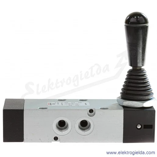 Zawór rozdzielający ręczny 464-905, 5/3 monostabilny, w pozycji środkowej zamknięty, G1/4, element sterujący dźwignia, -0.9-10 B Zawór rozdzielający ręczny 464-905, 5/3 monostabilny, w pozycji środkowej zamknięty, G1/4, element sterujący dźwignia, -0.9-10 B