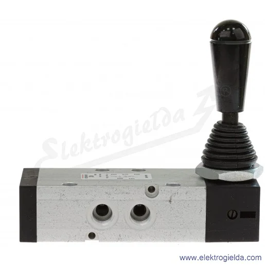 Zawór rozdzielający ręczny 464-905, 5/3 monostabilny, w pozycji środkowej zamknięty, G1/4, element sterujący dźwignia, -0.9-10 B Zawór rozdzielający ręczny 464-905, 5/3 monostabilny, w pozycji środkowej zamknięty, G1/4, element sterujący dźwignia, -0.9-10 B