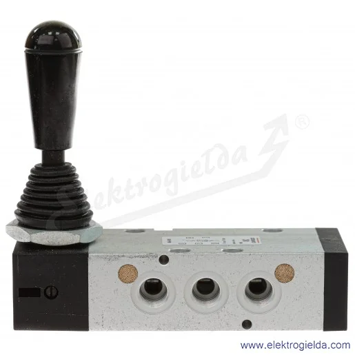 Zawór rozdzielający ręczny 464-905, 5/3 monostabilny, w pozycji środkowej zamknięty, G1/4, element sterujący dźwignia, -0.9-10 B Zawór rozdzielający ręczny 464-905, 5/3 monostabilny, w pozycji środkowej zamknięty, G1/4, element sterujący dźwignia, -0.9-10 B