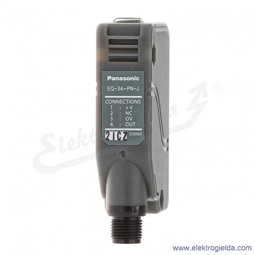 Czujnik odbiciowy EQ-34PNJ zasięg 10..2000mm UZD355A PNP, zasilanie 10..30VDC złącze M12 4P Czujnik odbiciowy EQ-34PNJ zasięg 10..2000mm UZD355A PNP, zasilanie 10..30VDC złącze M12 4P