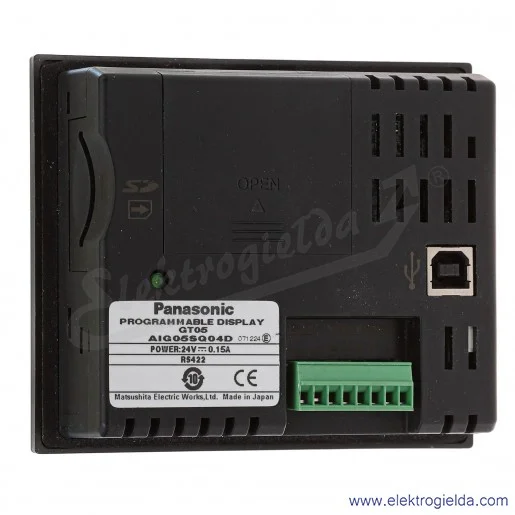 Panel operatorski AIG05GQ02D GT05 wyświetlacz 3.5', czarna obudowa, RS232C, 24VDC Panel operatorski AIG05GQ02D GT05 wyświetlacz 3.5', czarna obudowa, RS232C, 24VDC