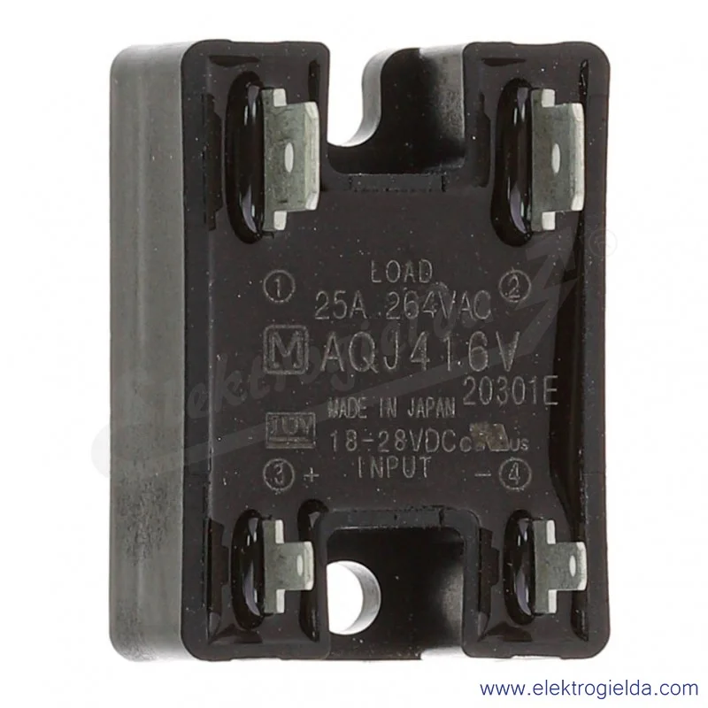 Przekaźnik półprzewodnikowy AQJ416VJ SSR 25A, 18-26VDC Przekaźnik półprzewodnikowy AQJ416VJ SSR 25A, 18-26VDC