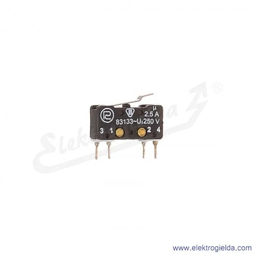 Łącznik krańcowy miniaturowy 83-133s 54Ar 14,75 LO z dźwignią 14,75mm do obwodów drukowanych 1Z+1R srebrzony Łącznik krańcowy miniaturowy 83-133s 54Ar 14,75 LO z dźwignią 14,75mm do obwodów drukowanych 1Z+1R srebrzony