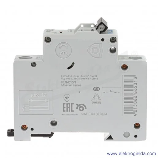 Wyłącznik nadprądowy 286531 PL6-C10/1 1P typ C, 10A 6kA czułość AC Wyłącznik nadprądowy 286531 PL6-C10/1 1P typ C, 10A 6kA czułość AC