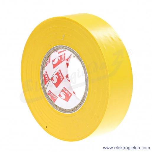 Taśma izolacyjna żółta, szerokość 19, długość 25m Taśma izolacyjna żółta, szerokość 19, długość 25m