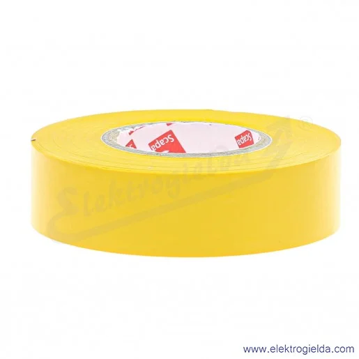Taśma izolacyjna żółta, szerokość 19, długość 25m Taśma izolacyjna żółta, szerokość 19, długość 25m
