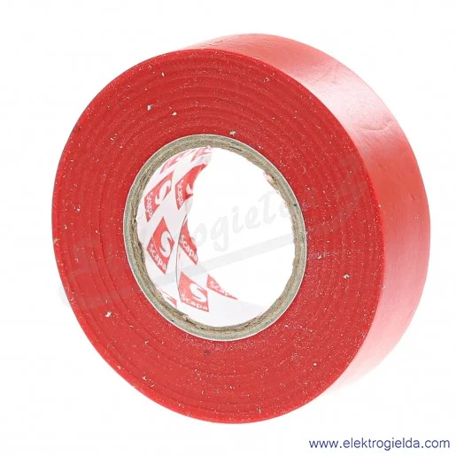 Taśma izolacyjna 103245 czerwona, szerokość 19mm, długość 25m Taśma izolacyjna 103245 czerwona, szerokość 19mm, długość 25m