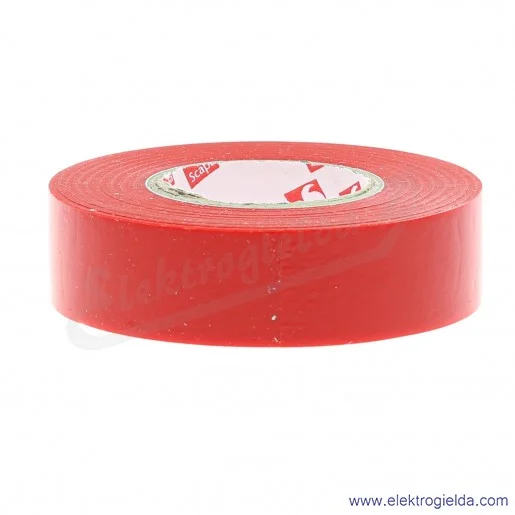 Taśma izolacyjna 103245 czerwona, szerokość 19mm, długość 25m Taśma izolacyjna 103245 czerwona, szerokość 19mm, długość 25m