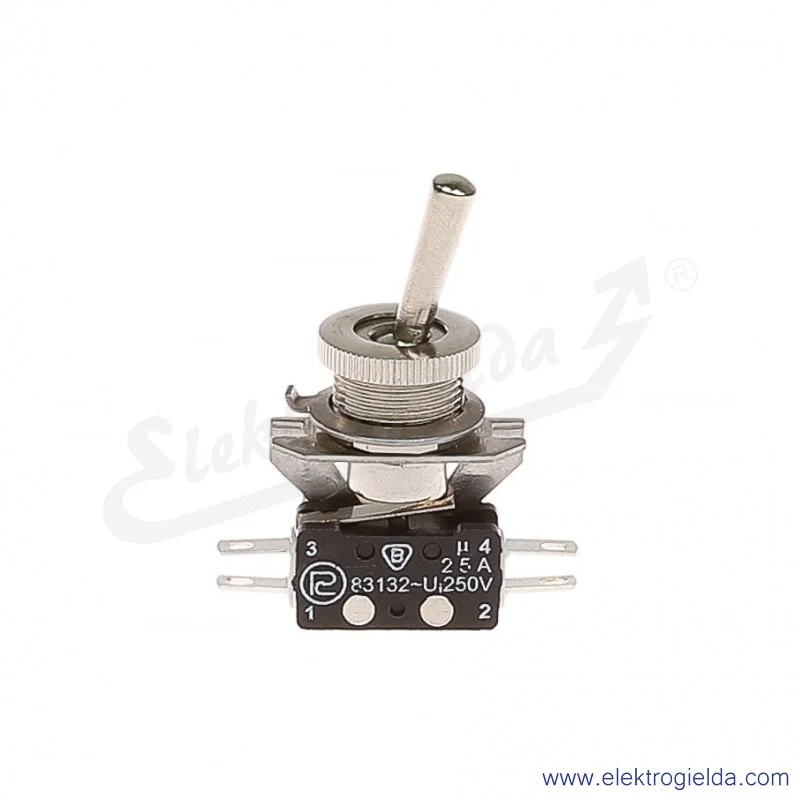 Łącznik miniaturowy 83-544-02s z napędem ręcznym 0-1 1Z+1R srebrzony Łącznik miniaturowy 83-544-02s z napędem ręcznym 0-1 1Z+1R srebrzony