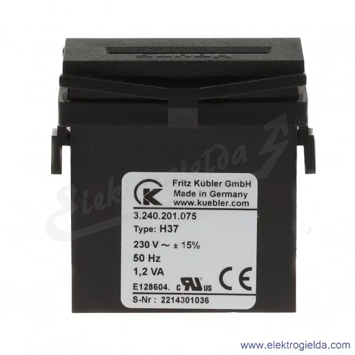 Licznik czasu pracy H37, 230 VAC, elektromechaniczny Licznik czasu pracy H37, 230 VAC, elektromechaniczny