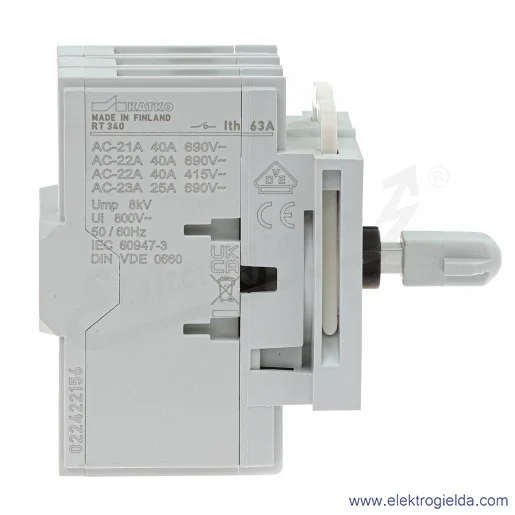 Rozłącznik RT 340 L42LKX50 KU 3P z napędem obrotowym 40A, pokrętło czarne Rozłącznik RT 340 L42LKX50 KU 3P z napędem obrotowym 40A, pokrętło czarne
