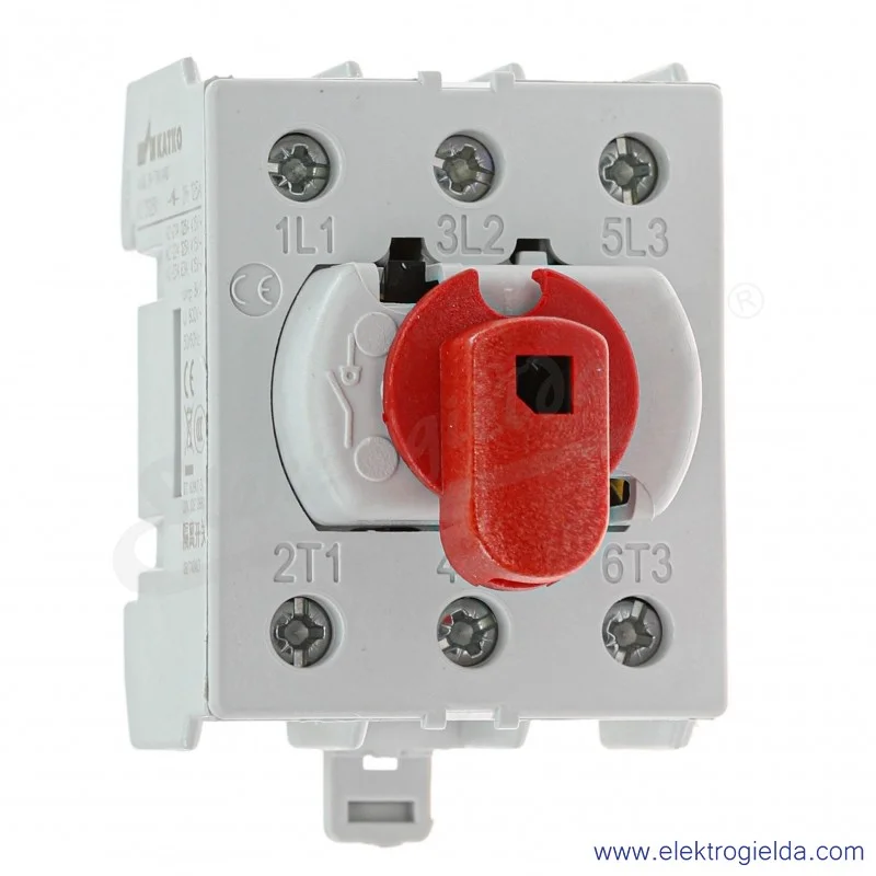 Rozłącznik modułowy KU3125N 3P 125A, pokrętło czerwone Rozłącznik modułowy KU3125N 3P 125A, pokrętło czerwone