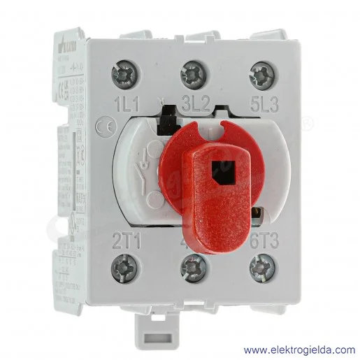 Rozłącznik modułowy KU 325N 3P 25A pokrętło czerwone Rozłącznik modułowy KU 325N 3P 25A pokrętło czerwone