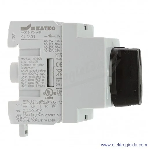 Rozłącznik modułowy KU 340/K 3P 40A 0-1 Rozłącznik modułowy KU 340/K 3P 40A 0-1