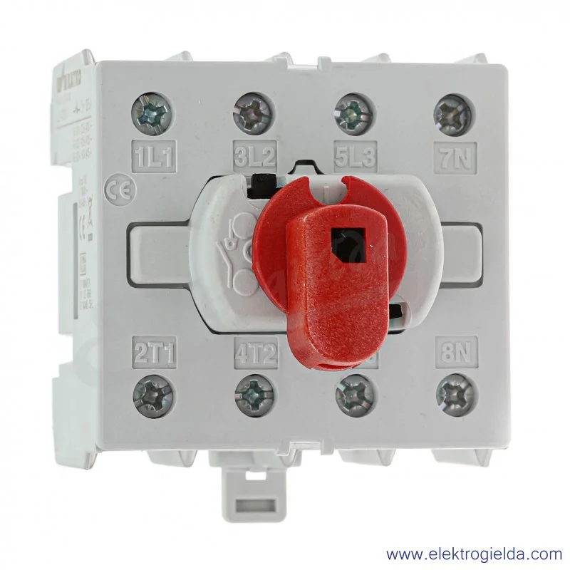 Rozłącznik modułowy KU 4125N 4P 125A pokrętło czerwone Rozłącznik modułowy KU 4125N 4P 125A pokrętło czerwone