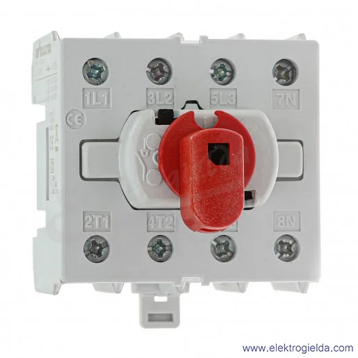 Rozłącznik modułowy KU 4125N 4P 125A pokrętło czerwone Rozłącznik modułowy KU 4125N 4P 125A pokrętło czerwone