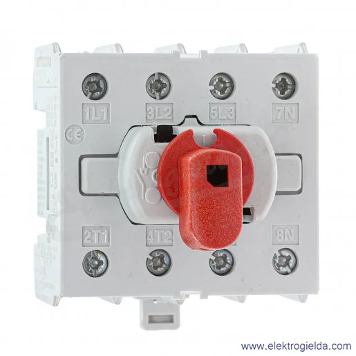 Rozłącznik modułowy KU 425N 4P 25A pokrętło czerwone Rozłącznik modułowy KU 425N 4P 25A pokrętło czerwone