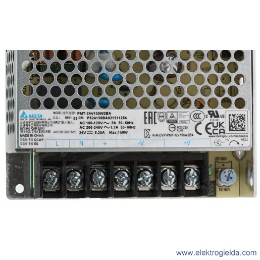 Zasilacz modułowy PMT-24V150W2BA PMT-24V150W2BA 24V/6.5A/150W zasilanie 90..132VAC lub 180..264VAC Zasilacz modułowy PMT-24V150W2BA PMT-24V150W2BA 24V/6.5A/150W zasilanie 90..132VAC lub 180..264VAC
